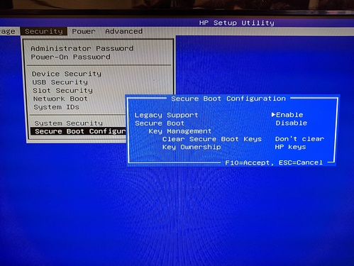 HP290-secure-boot-config